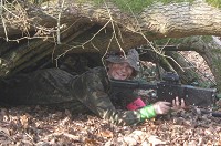 Family Laser games in woods